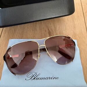 Blumarine Gold Frame Aviator Sunglasses